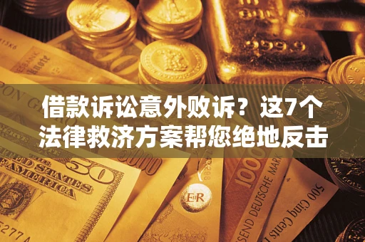 武汉借款诉讼意外败诉？这7个法律救济方案帮您绝地反击！