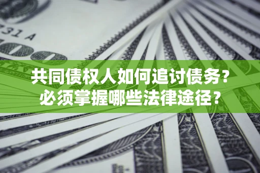 武汉共同债权人如何追讨债务？必须掌握哪些法律途径？