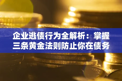 武汉企业逃债行为全解析：掌握三条黄金法则防止你在债务乱局中“踩雷”